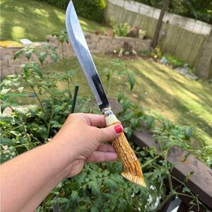 Source Unknown Gold Handle Knife with Silver Blade